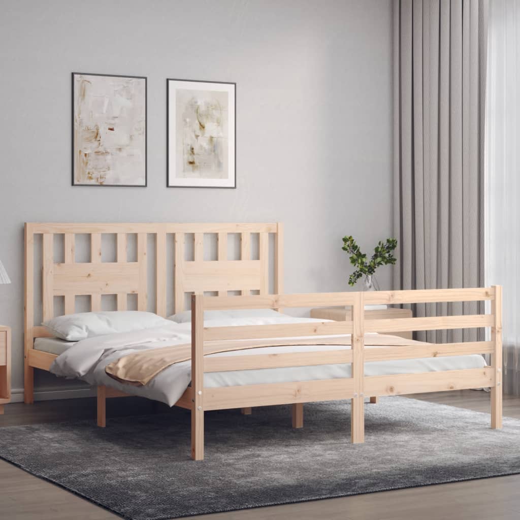 Cadre de lit sans matelas 160x200 cm bois massif - XIOS