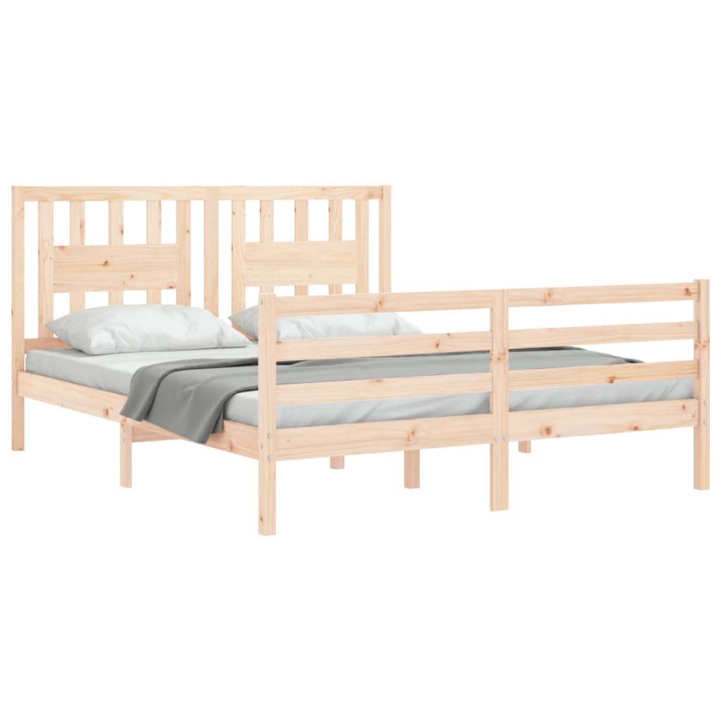 Cadre de lit sans matelas 160x200 cm bois massif - XIOS