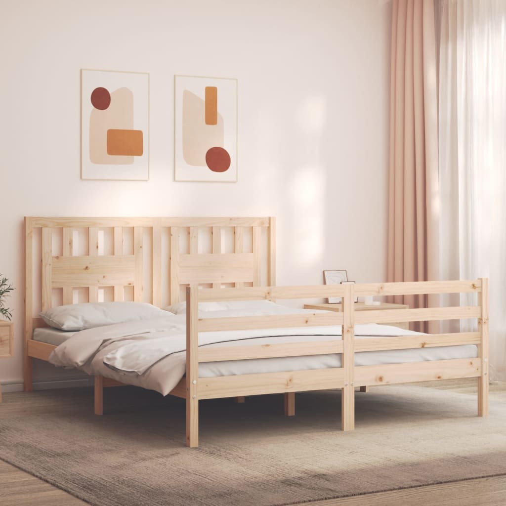 Cadre de lit sans matelas 160x200 cm bois massif - XIOS