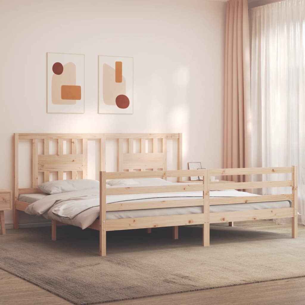 Cadre de lit sans matelas 200x200 cm bois massif - XIOS