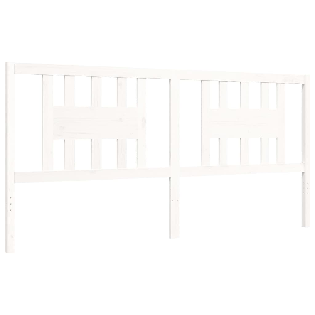 Cadre de lit sans matelas blanc 200x200 cm bois massif - XIOS