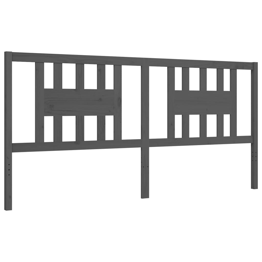 Cadre de lit sans matelas gris 200x200 cm bois massif - XIOS