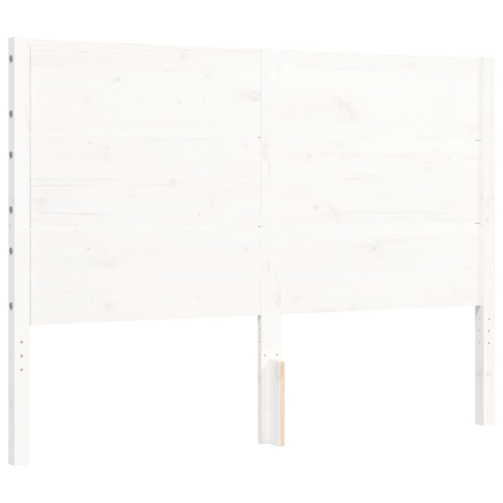 Cadre de lit sans matelas blanc 140x190 cm bois massif - XIOS