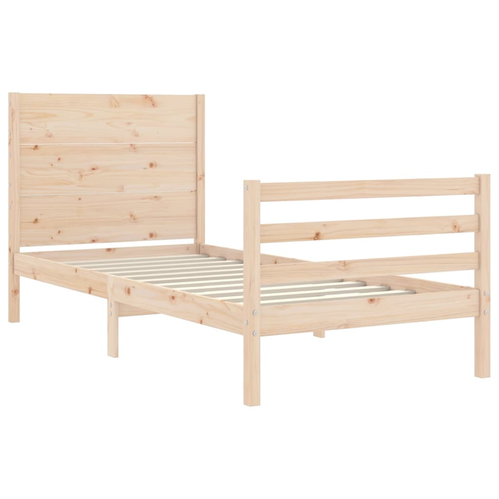 Cadre de lit sans matelas 90x200 cm bois massif - XIOS