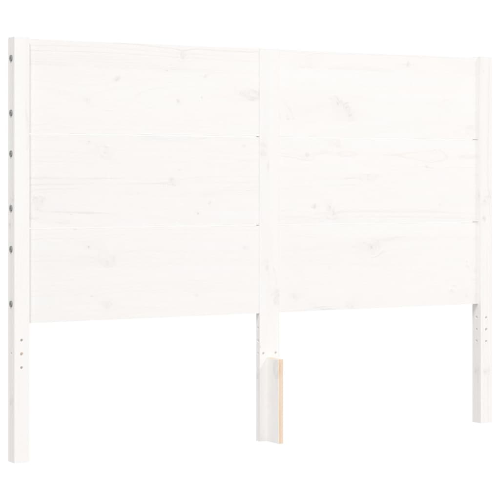 Cadre de lit sans matelas blanc 140x200 cm bois massif - XIOS