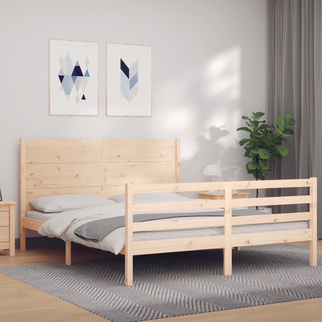 Cadre de lit sans matelas 160x200 cm bois massif - XIOS