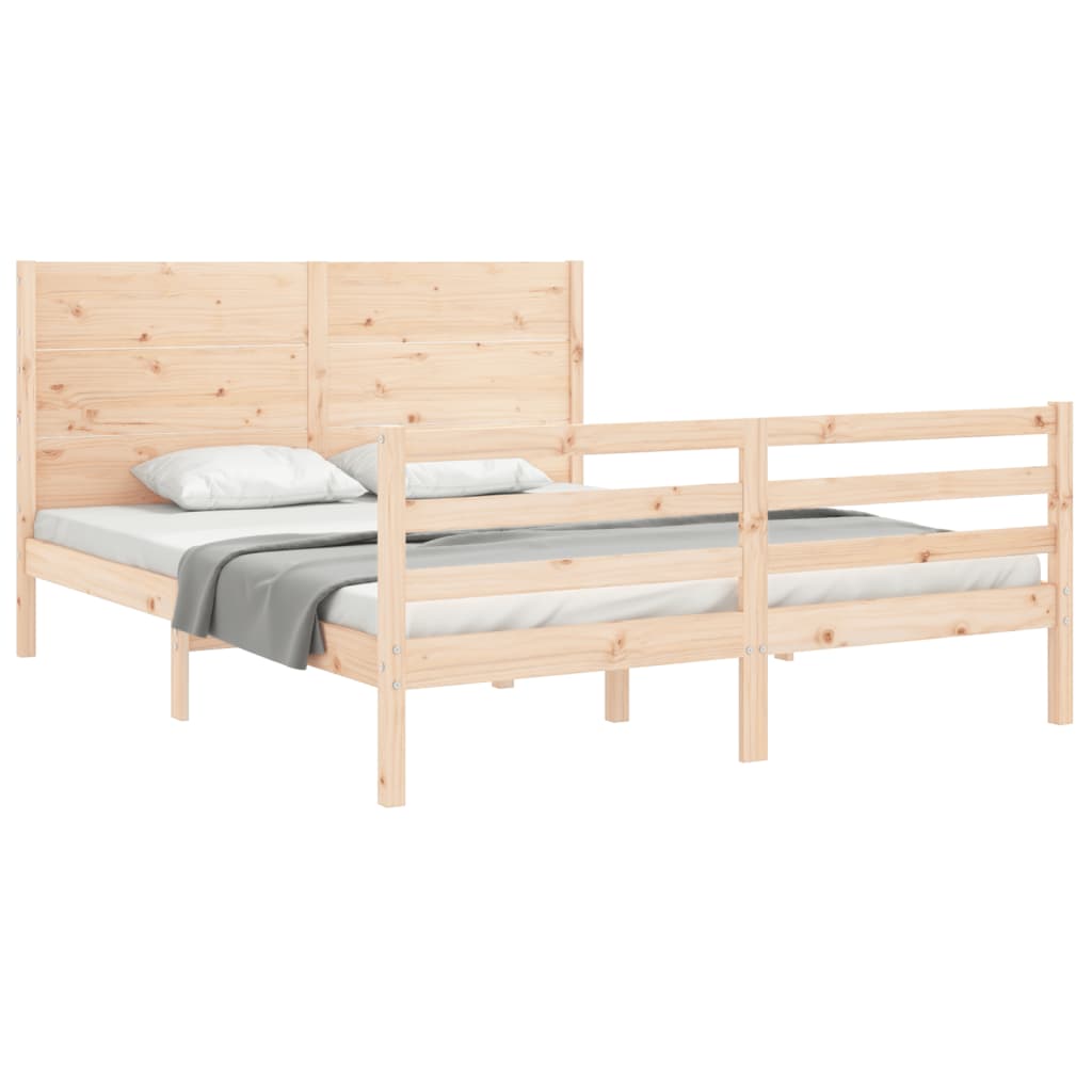 Cadre de lit sans matelas 160x200 cm bois massif - XIOS