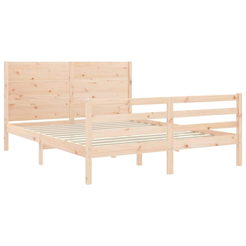Cadre de lit sans matelas 160x200 cm bois massif - XIOS