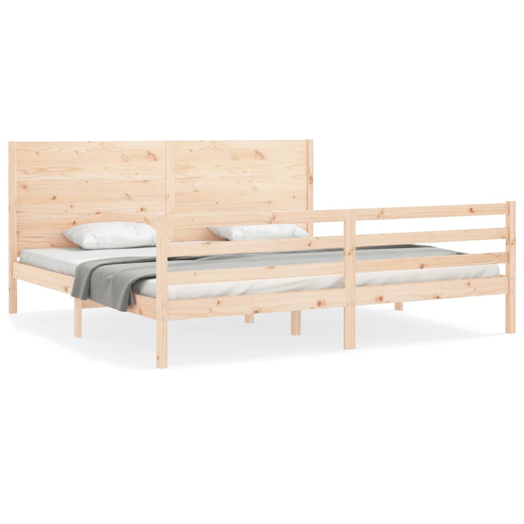 Cadre de lit sans matelas 200x200 cm bois massif - XIOS