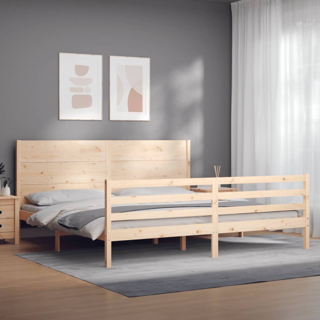 Cadre de lit sans matelas 200x200 cm bois massif - XIOS