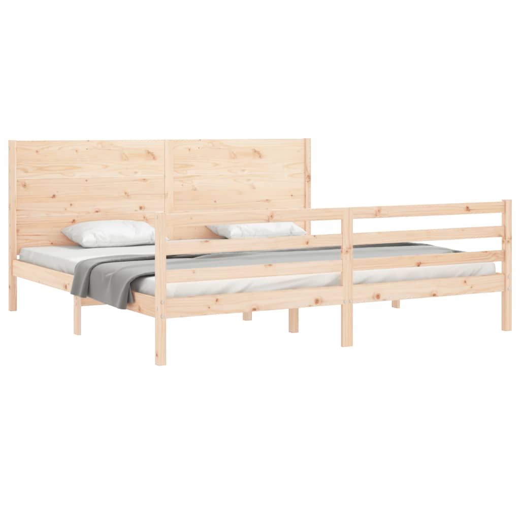 Cadre de lit sans matelas 200x200 cm bois massif - XIOS