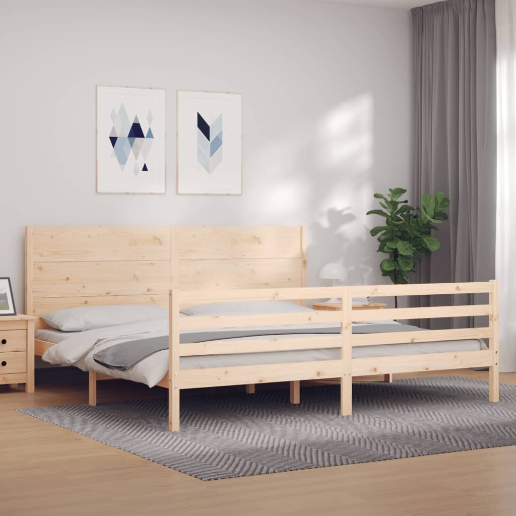 Cadre de lit sans matelas 200x200 cm bois massif - XIOS