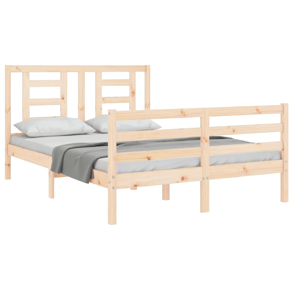 Cadre de lit sans matelas 140x190 cm bois massif - XIOS