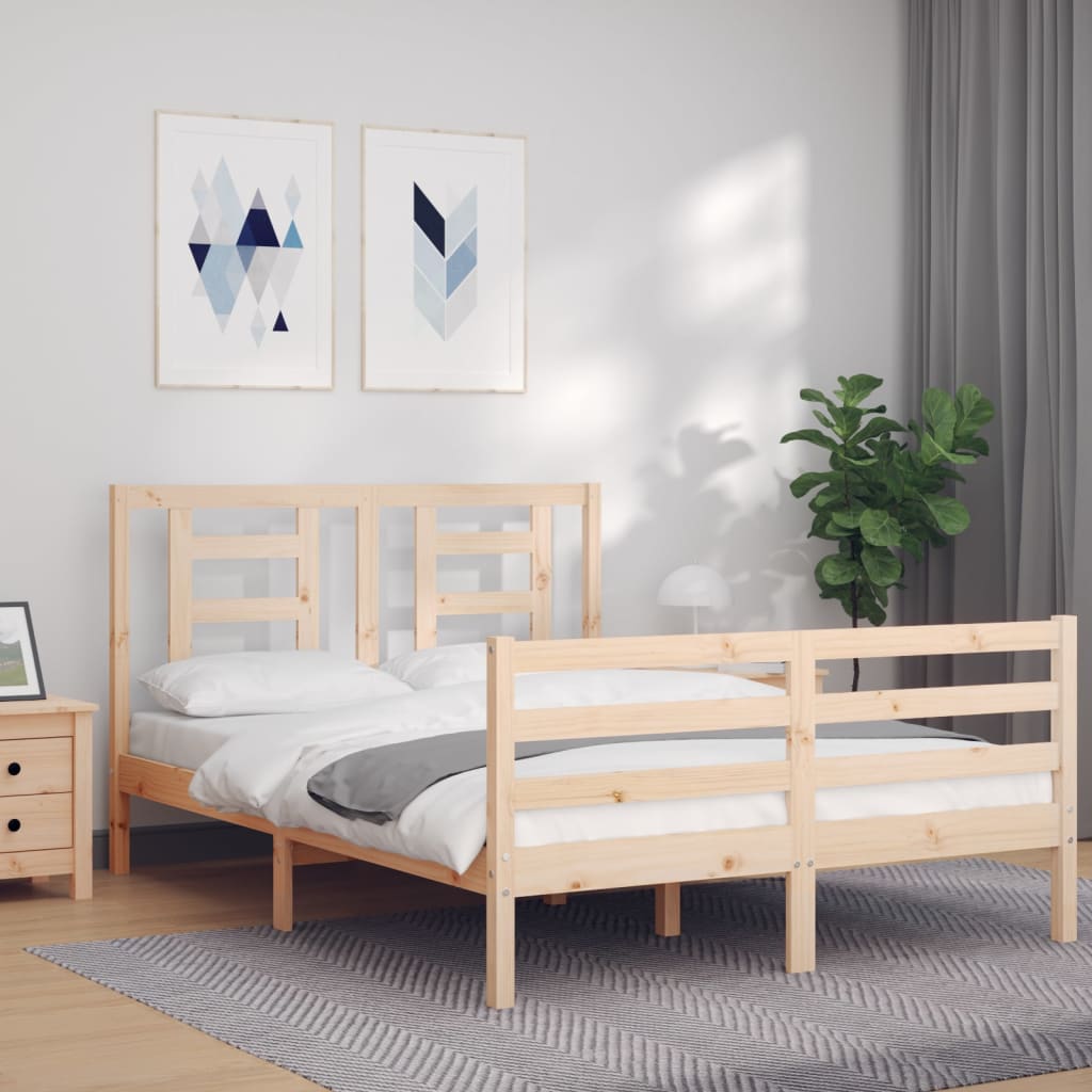 Cadre de lit sans matelas 140x200 cm bois massif - XIOS