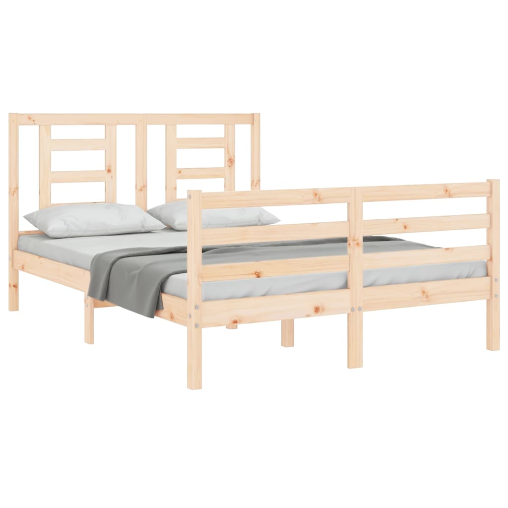 Cadre de lit sans matelas 140x200 cm bois massif - XIOS