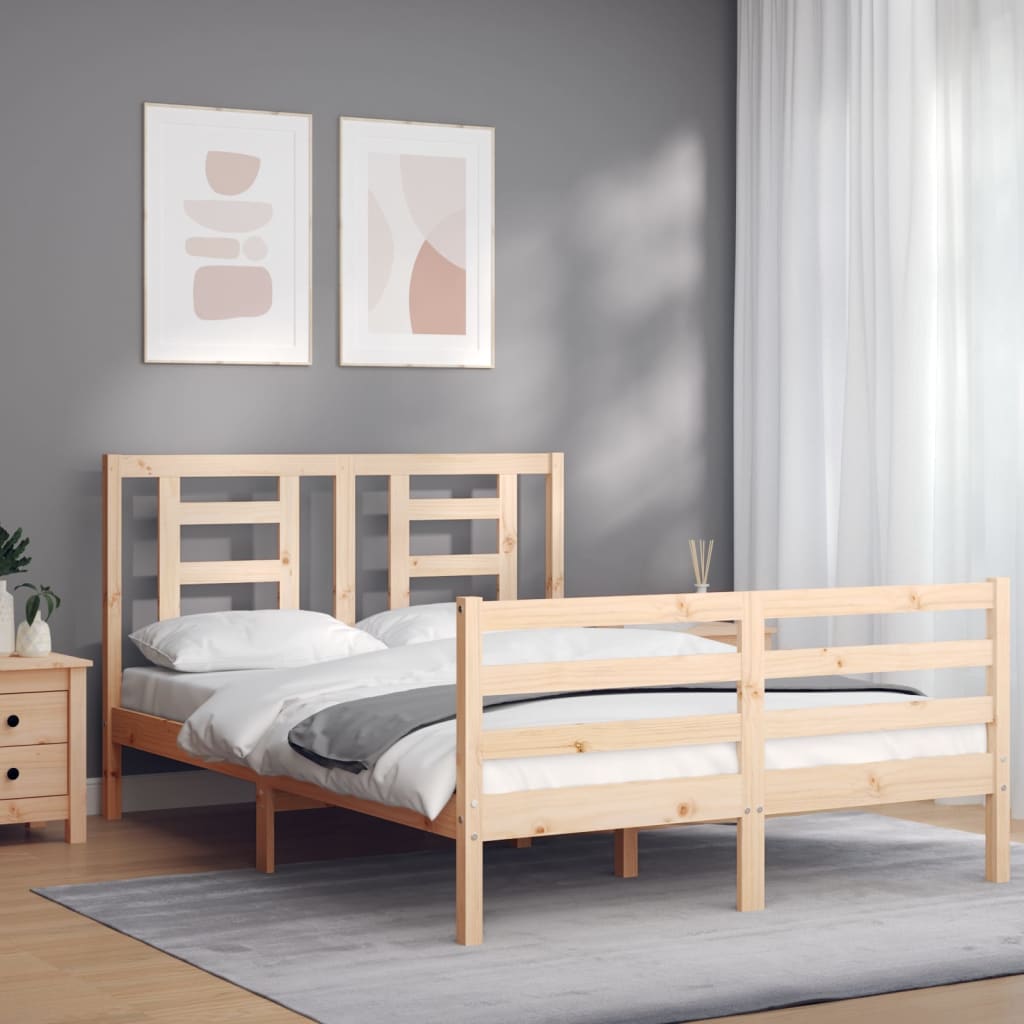 Cadre de lit sans matelas 140x200 cm bois massif - XIOS