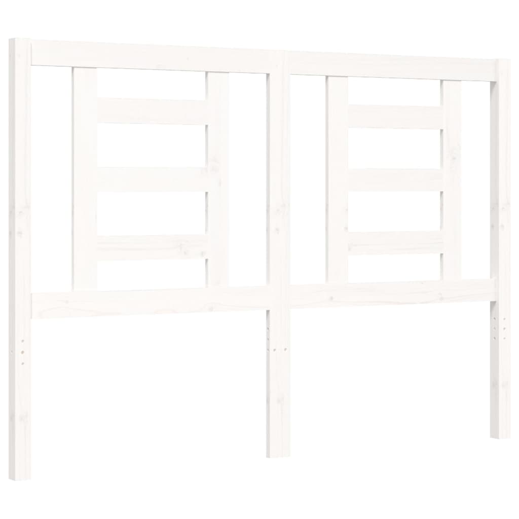 Cadre de lit sans matelas blanc 140x200 cm bois massif - XIOS