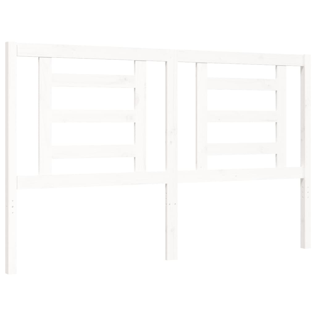 Cadre de lit sans matelas blanc 160x200 cm bois massif - XIOS