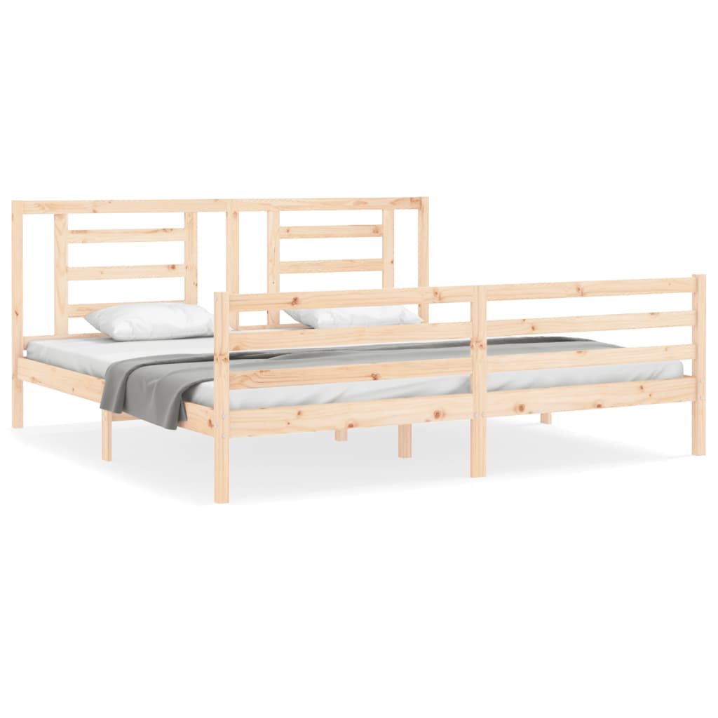 Cadre de lit sans matelas 200x200 cm bois massif - XIOS