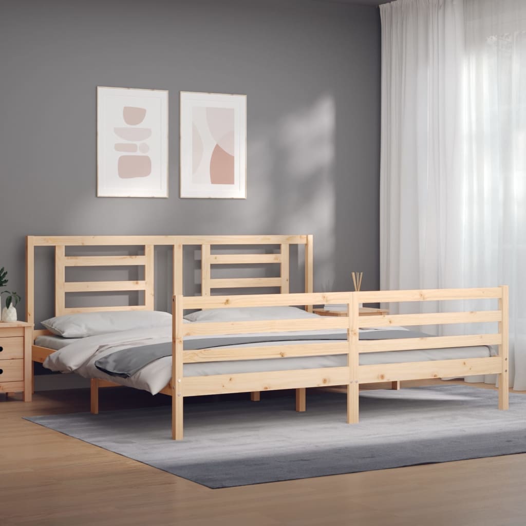 Cadre de lit sans matelas 200x200 cm bois massif - XIOS