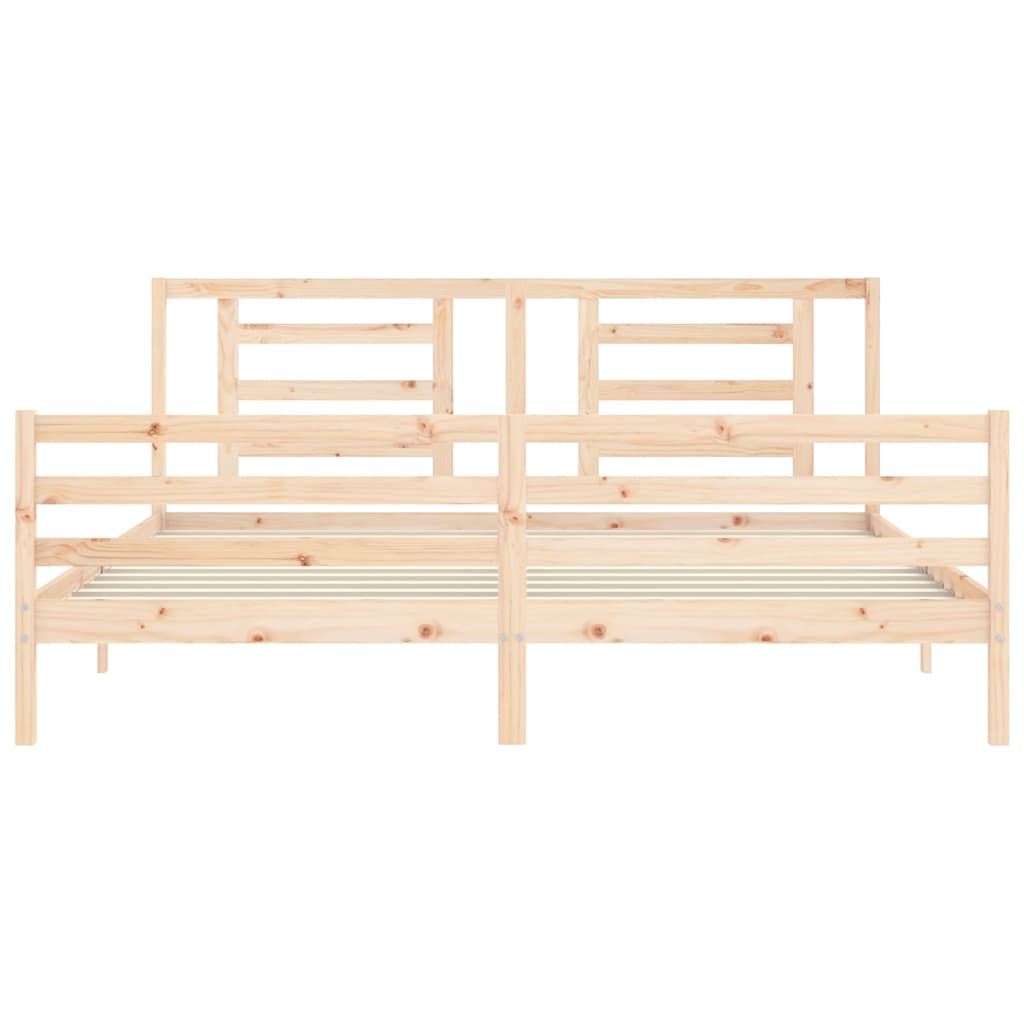 Cadre de lit sans matelas 200x200 cm bois massif - XIOS