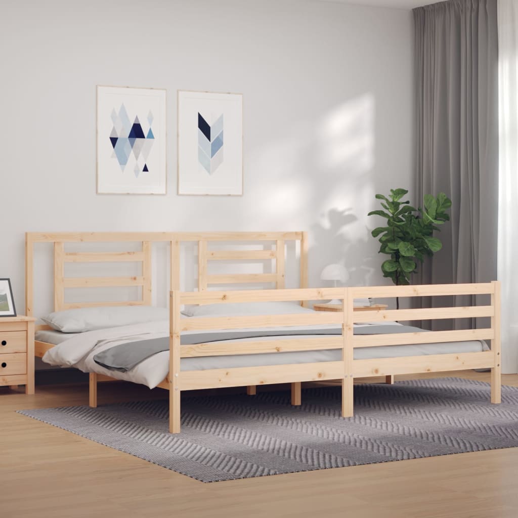 Cadre de lit sans matelas 200x200 cm bois massif - XIOS