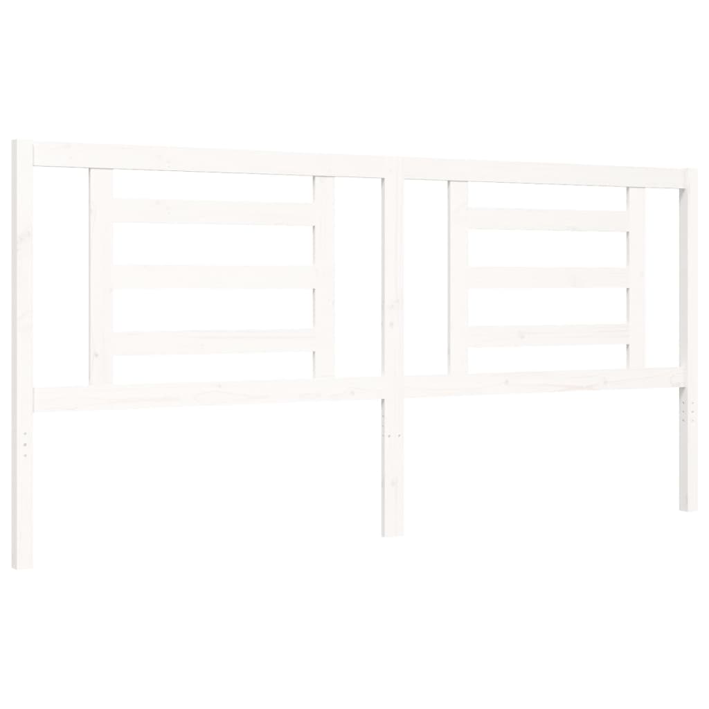 Cadre de lit sans matelas blanc 200x200 cm bois massif - XIOS