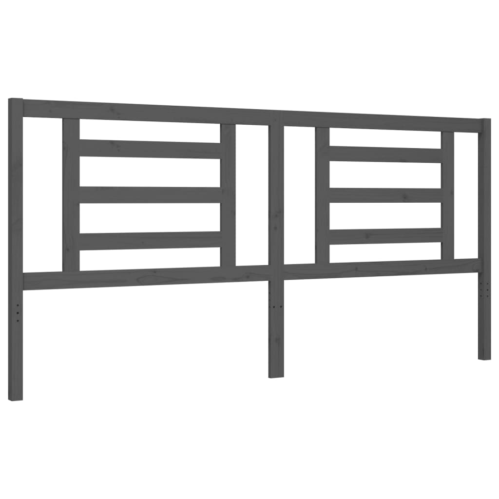 Cadre de lit sans matelas gris 200x200 cm bois massif - XIOS