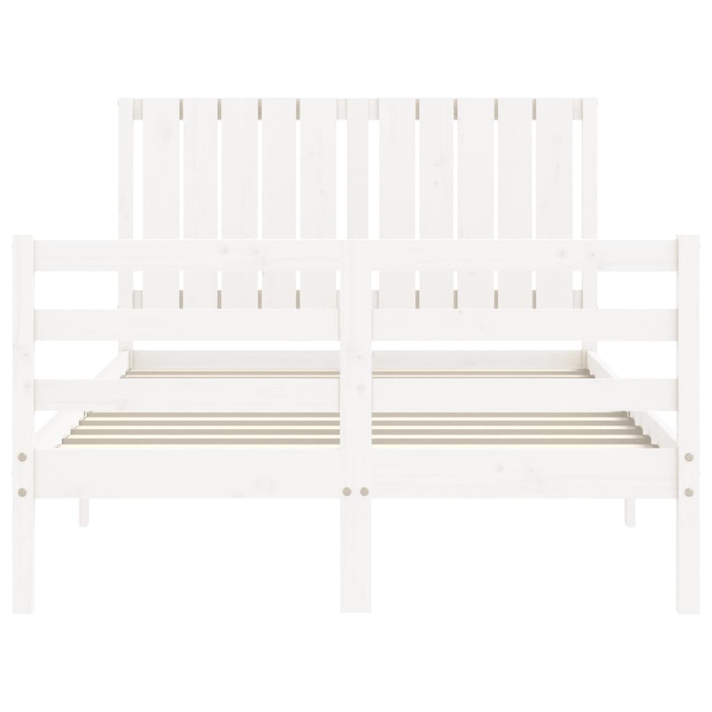 Cadre de lit sans matelas blanc 120x200 cm bois massif - XIOS