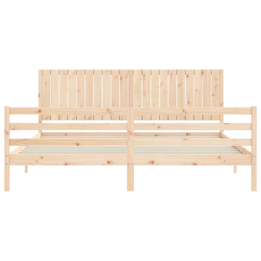 Cadre de lit sans matelas 200x200 cm bois massif - XIOS