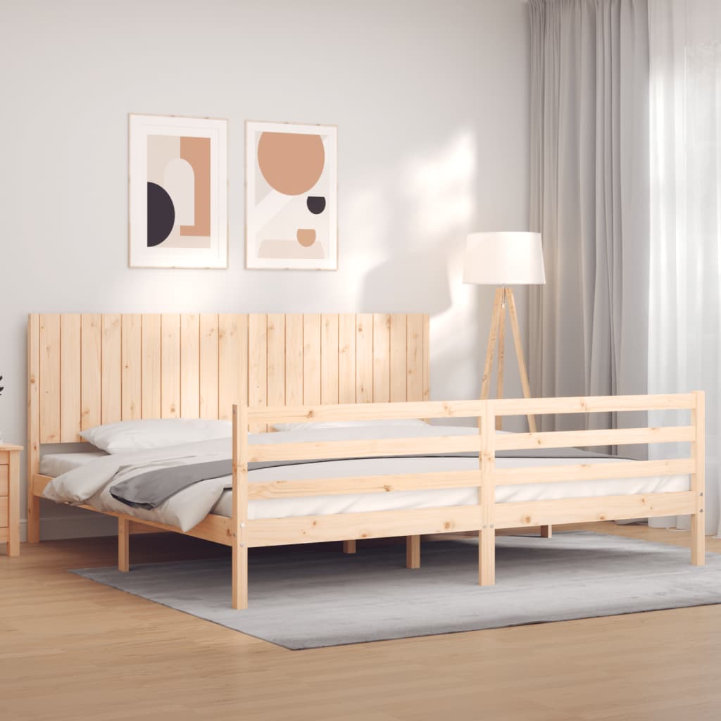 Cadre de lit sans matelas 200x200 cm bois massif - XIOS