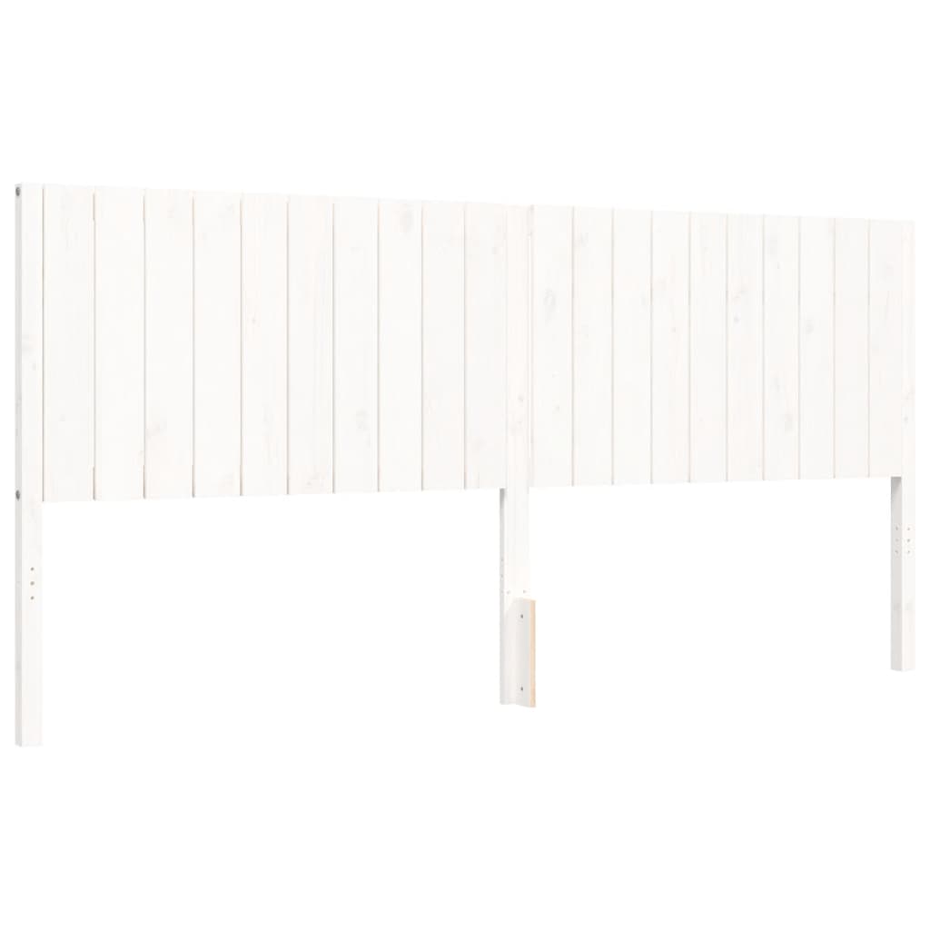 Cadre de lit sans matelas blanc 200x200 cm bois massif - XIOS