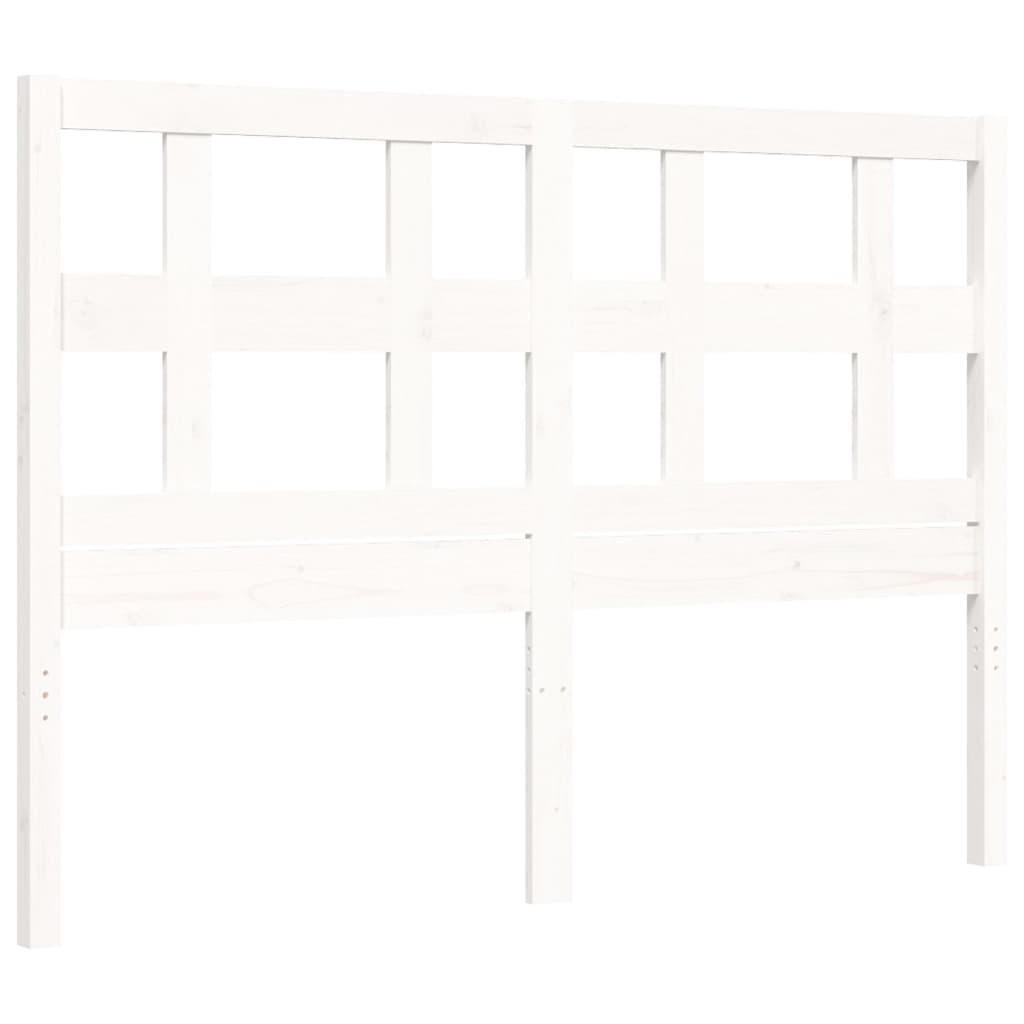 Cadre de lit sans matelas blanc 140x190 cm bois massif - XIOS