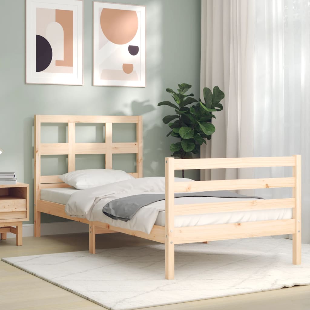 Cadre de lit sans matelas 90x200 cm bois massif - XIOS