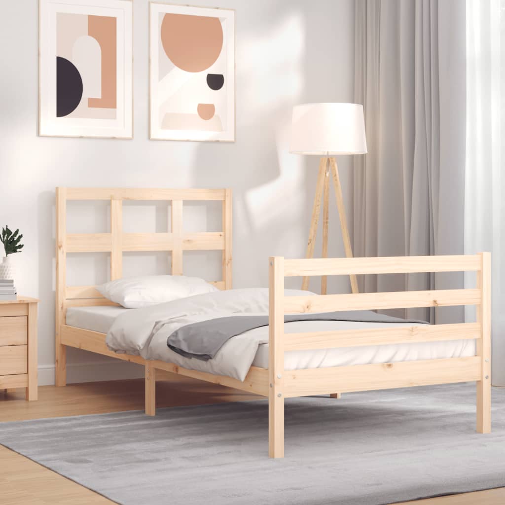 Cadre de lit sans matelas 90x200 cm bois massif - XIOS
