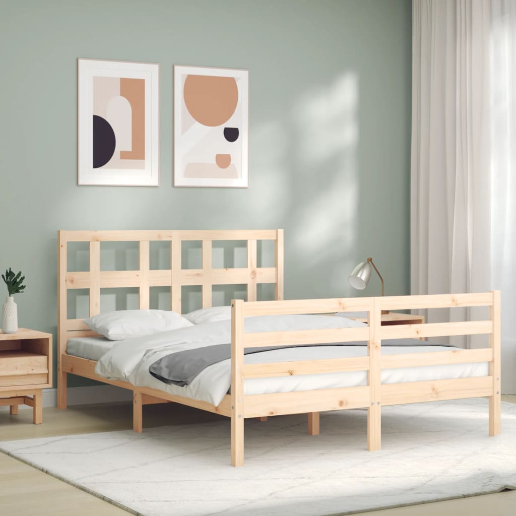 Cadre de lit sans matelas 120x200 cm bois massif - XIOS