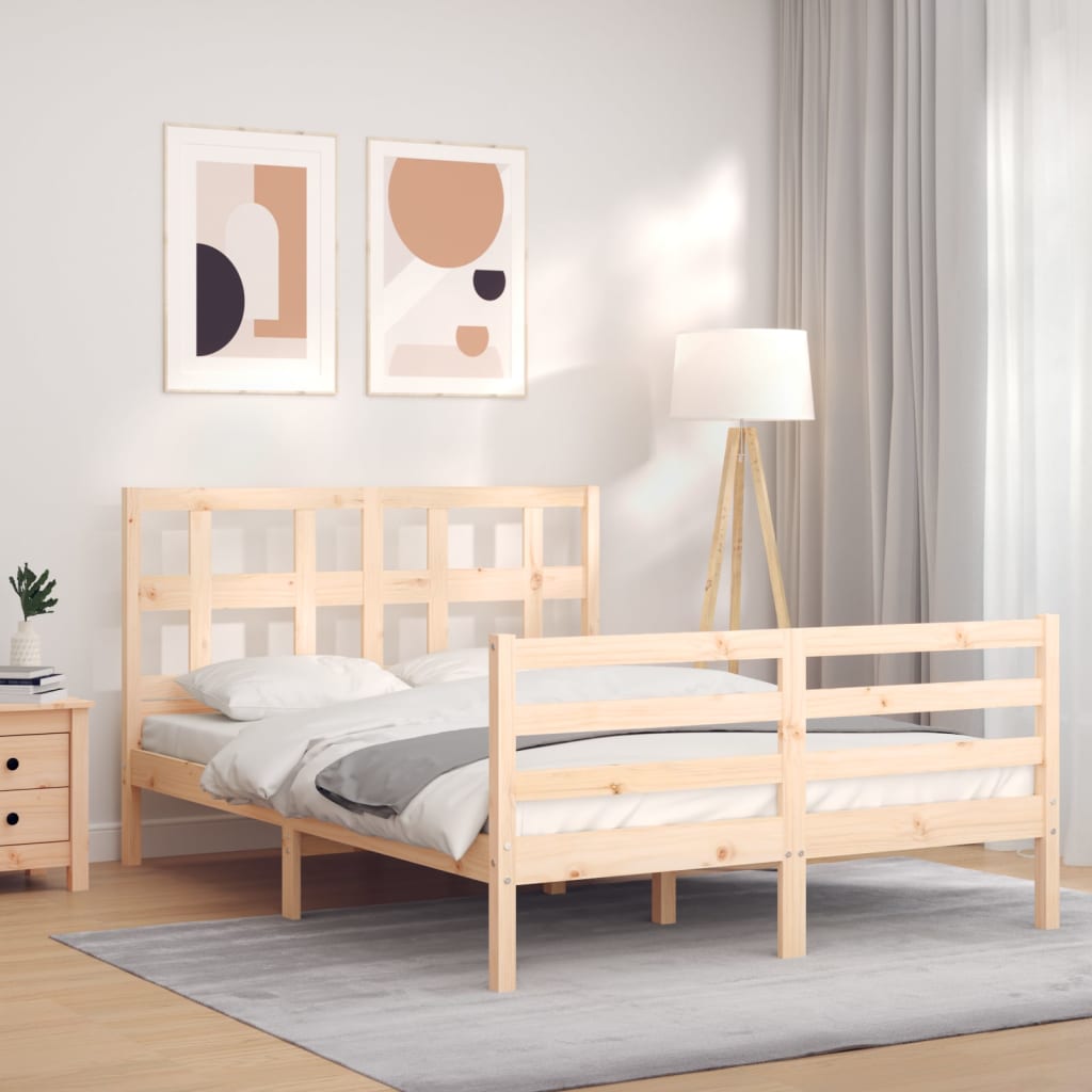 Cadre de lit sans matelas 120x200 cm bois massif - XIOS