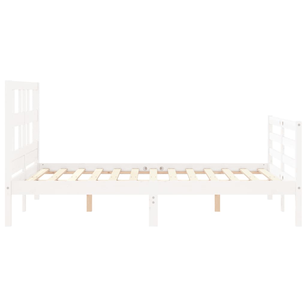Cadre de lit sans matelas blanc 120x200 cm bois massif - XIOS