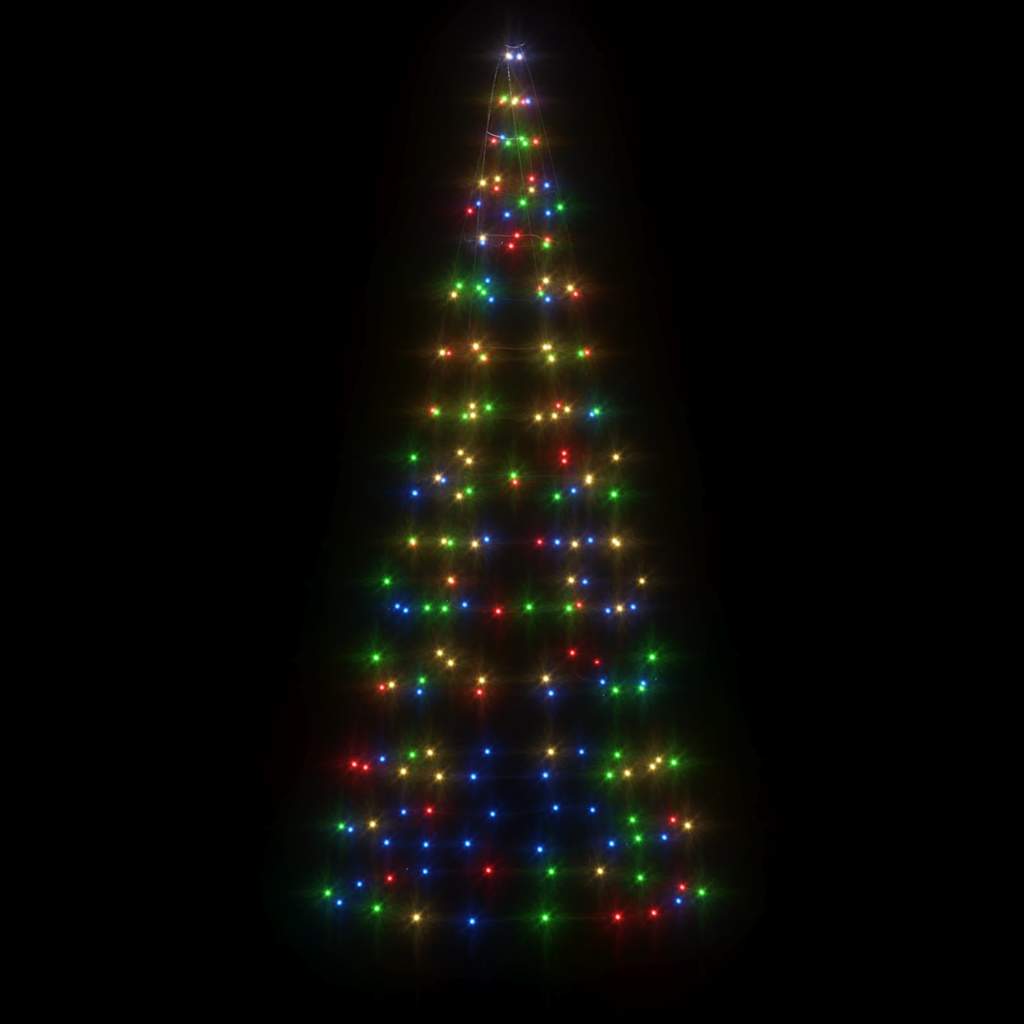 Sapin de Noël à LED sur mât de drapeau 200 LED coloré 180 cm - XIOS