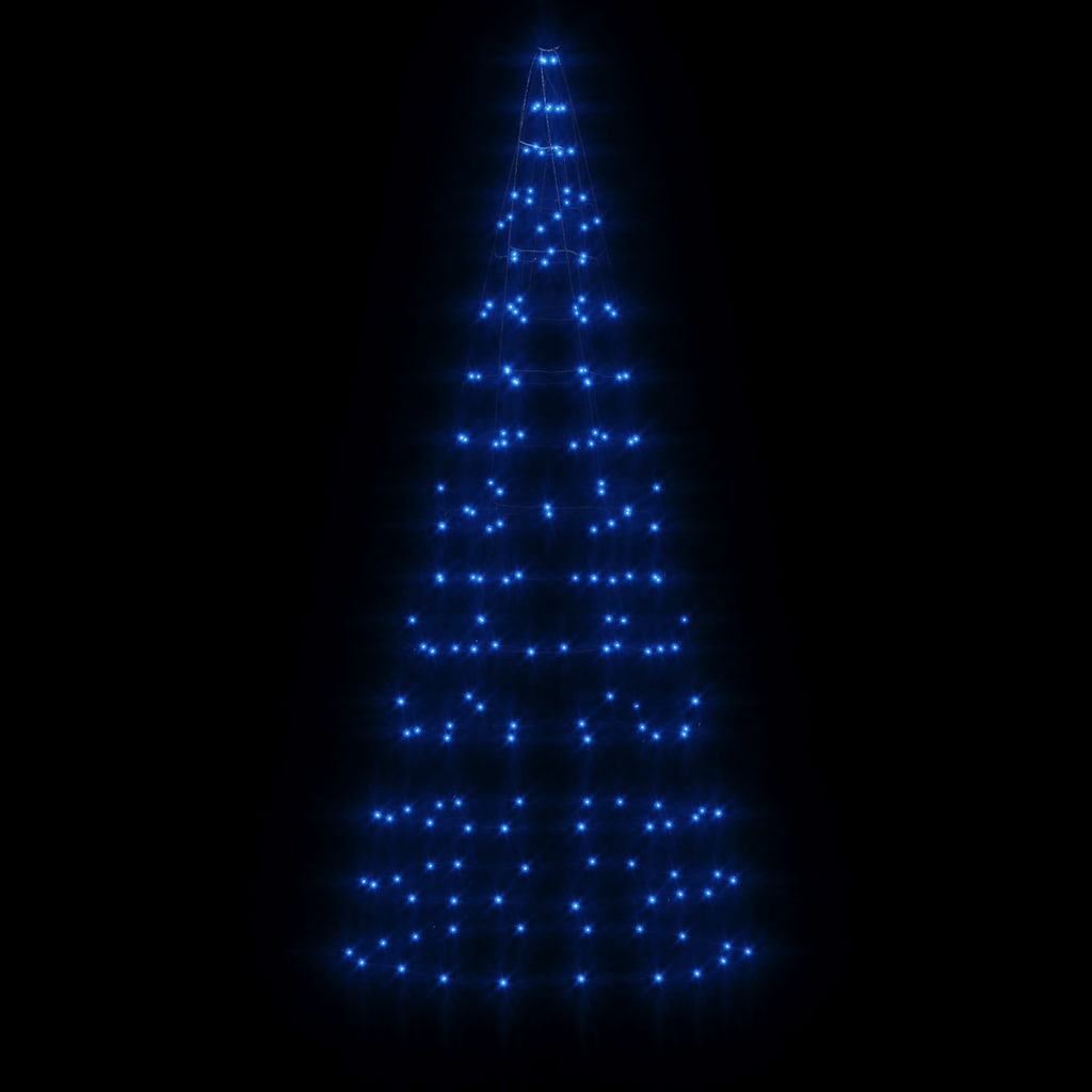 Sapin de Noël à LED sur mât de drapeau 200 LED bleu 180 cm - XIOS