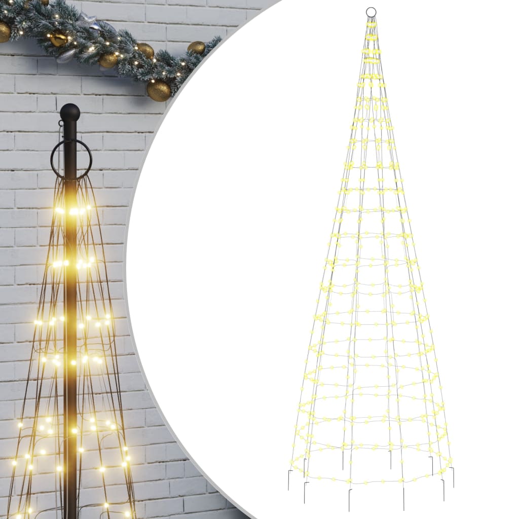 Sapin de Noël LED sur mât, 550 LED blanc chaud, 300 cm - XIOS