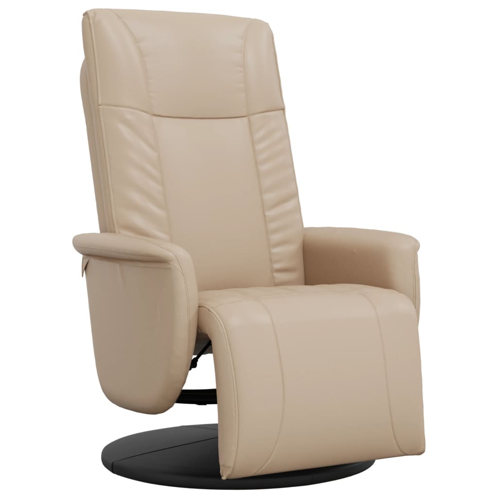 Fauteuil inclinable avec repose-pieds cappuccino similicuir - XIOS