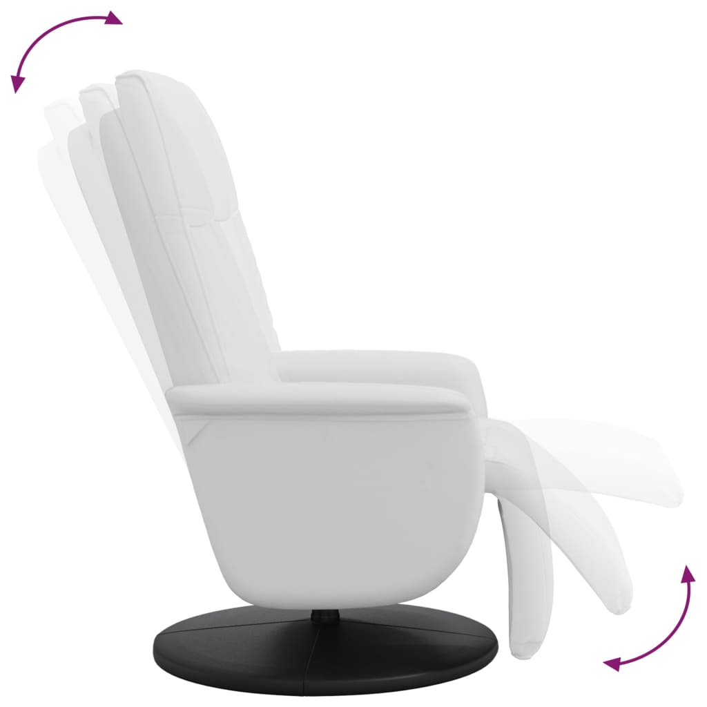 Fauteuil inclinable avec repose-pieds blanc similicuir - XIOS