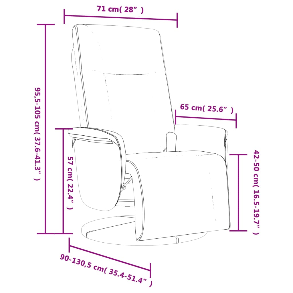 Fauteuil inclinable de massage repose-pieds gris similicuir Fauteuils vidaXL
