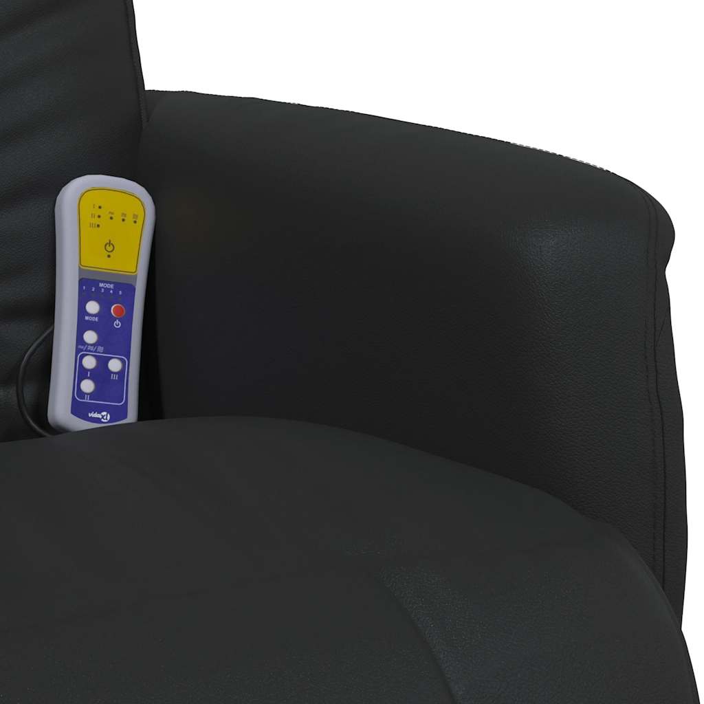 Fauteuil inclinable de massage repose-pieds noir similicuir - XIOS