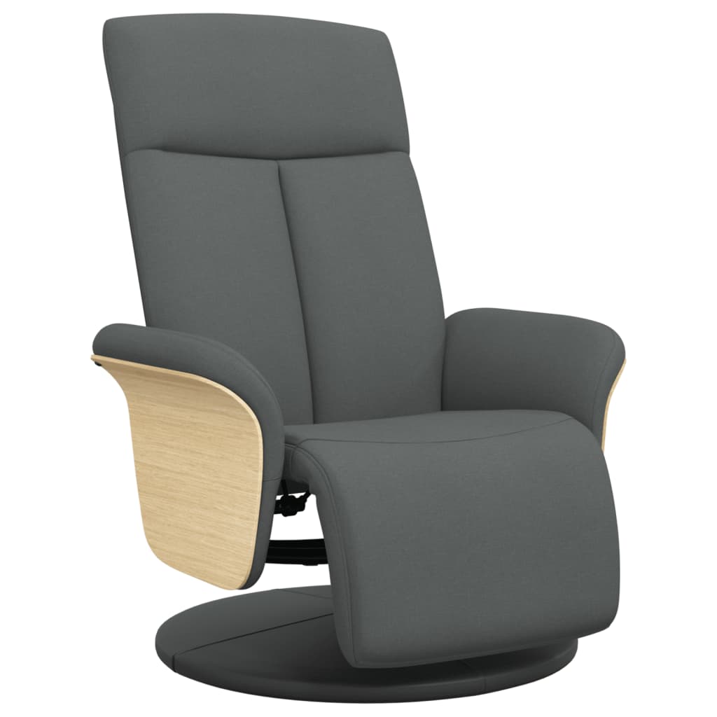 Fauteuil inclinable avec repose-pieds gris foncé tissu - XIOS