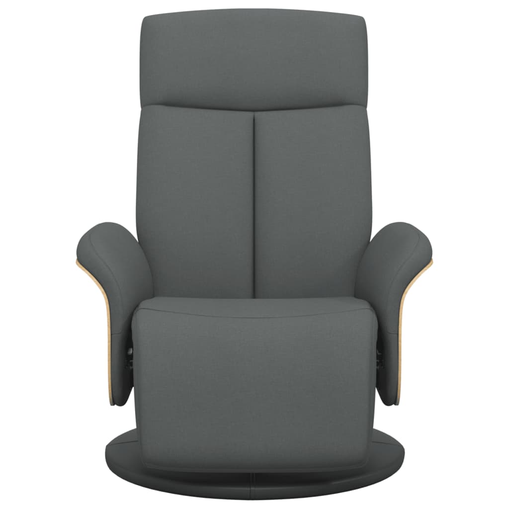 Fauteuil inclinable avec repose-pieds gris foncé tissu - XIOS