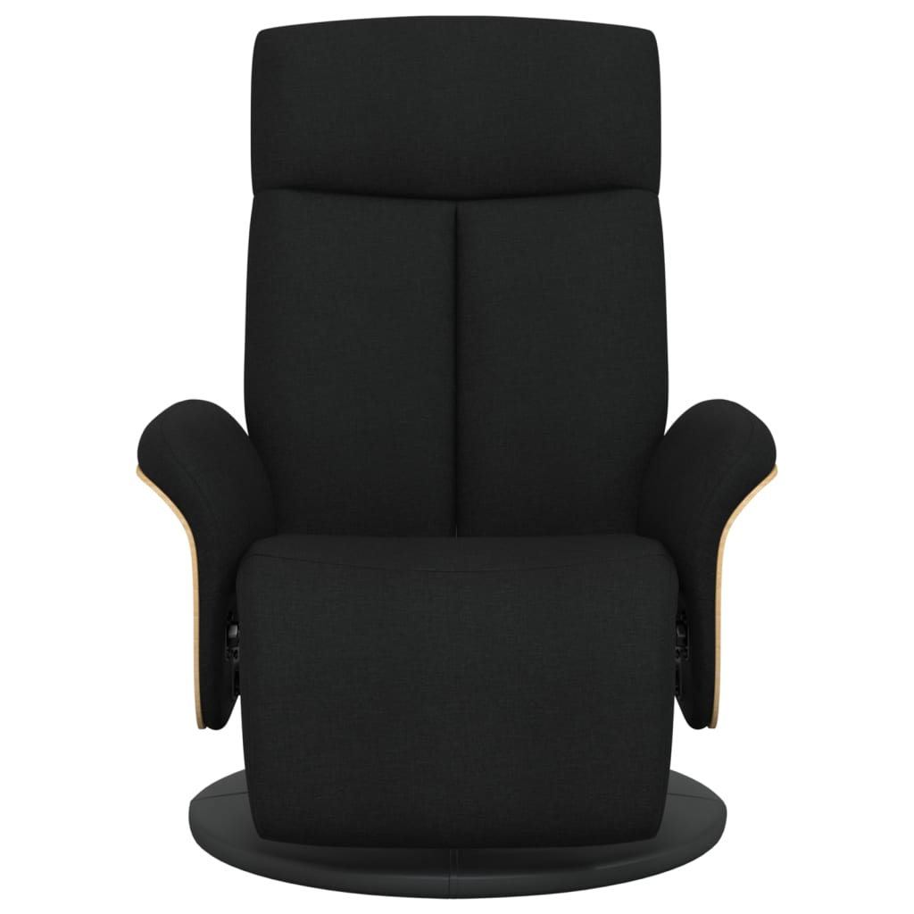 Fauteuil inclinable avec repose-pieds noir tissu - XIOS