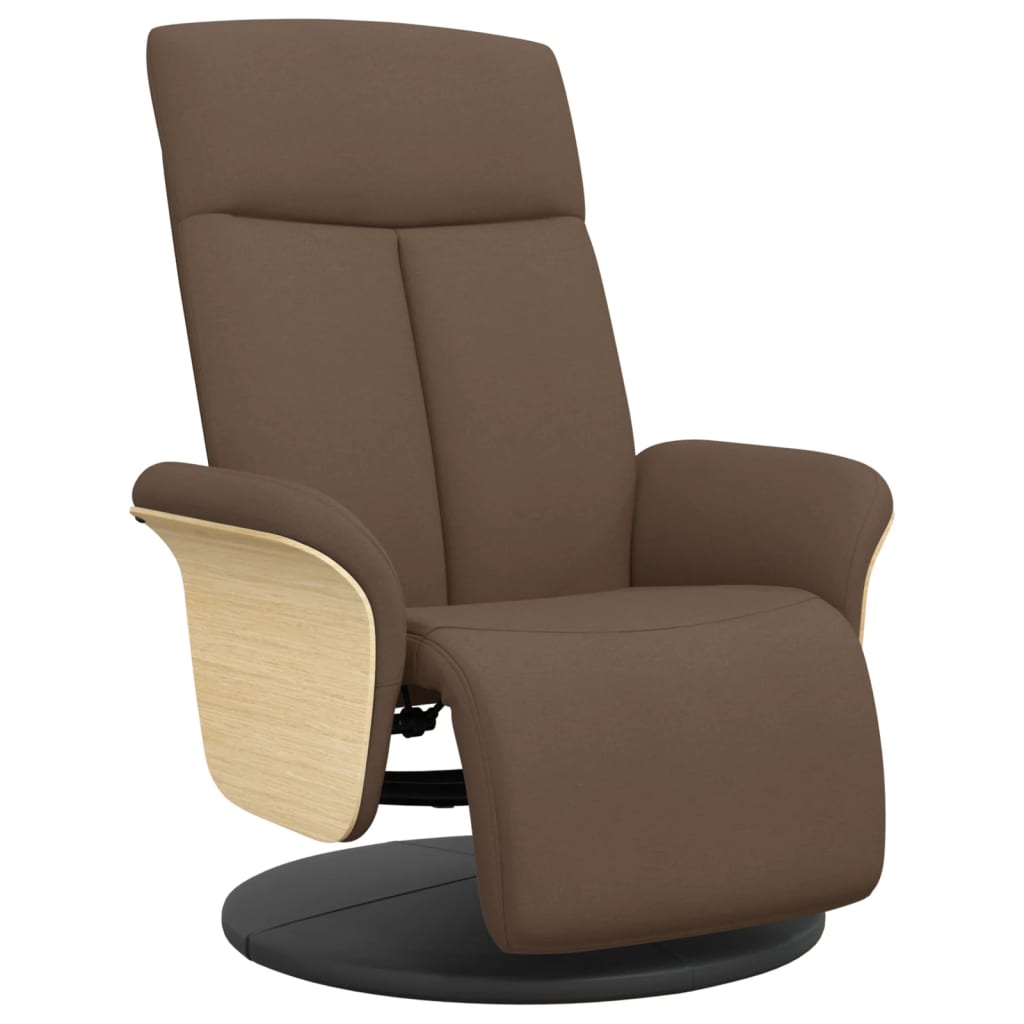 Fauteuil inclinable avec repose-pieds marron tissu - XIOS