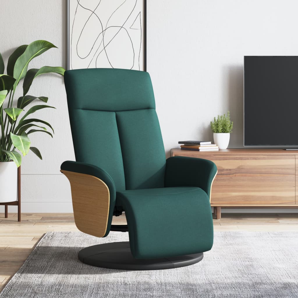 Fauteuil inclinable avec repose-pieds vert foncé tissu - XIOS